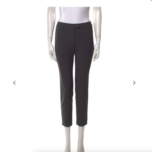 Brunello Cucinelli Black Virgin Wool Straight Leg Pants US 2/ IT38 - Picture 2 of 4